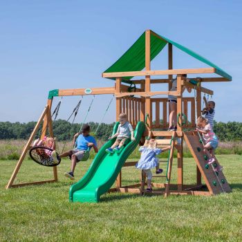 Aire de jeux en bois de cèdre pour 9 enfants Grayson Peak de Backyard