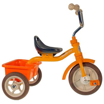 Tricycle métal orange avec benne Italtrike