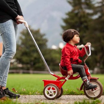 Tricycle rouge avec canne et benne Passenger Italtrike